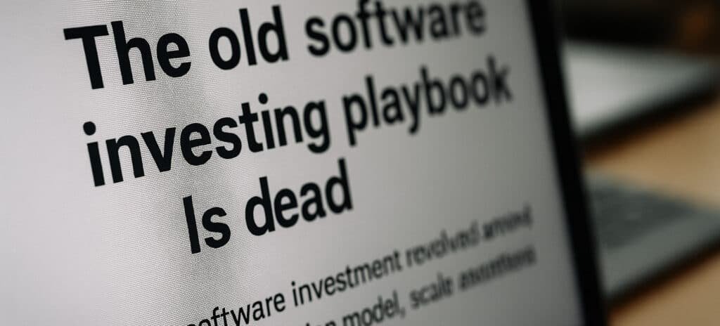 The old software investing playbook is dead