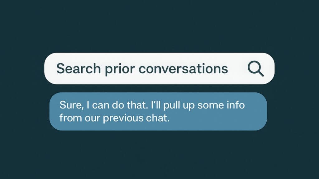Anthropic Claude significant personalization upgrade with chat history search