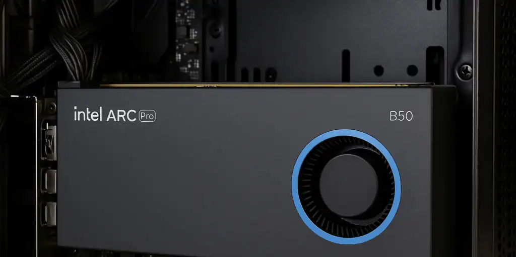 Intel Arc Pro B50 GPU illustration